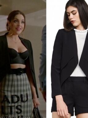 BCBGMaxAzria Black Lloyd Open Front Blazer Jacket
